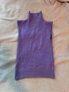Vintage Wayne Rogers Purple Sleeveless Turtleneck Sweater Vest